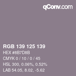 Código de color: RGB 139 125 139 | qconv.com