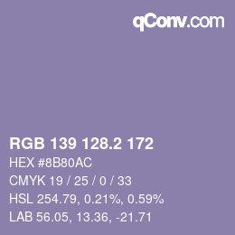 Color code: RGB 139 128.2 172 | qconv.com