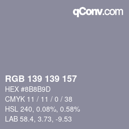 Farbcode: RGB 139 139 157 | qconv.com