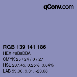 Color code: RGB 139 141 186 | qconv.com