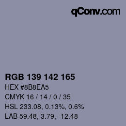 Código de color: RGB 139 142 165 | qconv.com