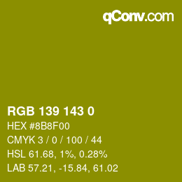 カラーコード: RGB 139 143 0 | qconv.com