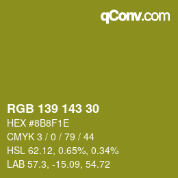 颜色代码: RGB 139 143 30 | qconv.com