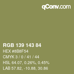 颜色代码: RGB 139 143 84 | qconv.com