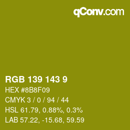 カラーコード: RGB 139 143 9 | qconv.com