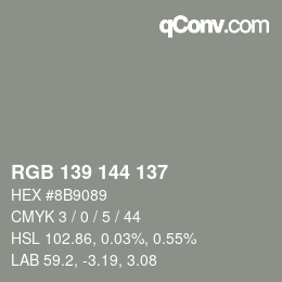 Código de color: RGB 139 144 137 | qconv.com