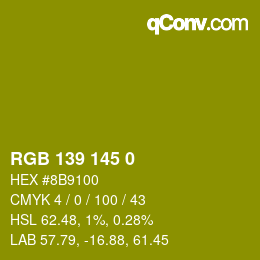 Color code: RGB 139 145 0 | qconv.com