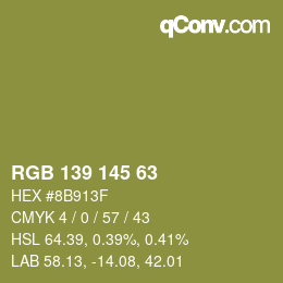 颜色代码: RGB 139 145 63 | qconv.com