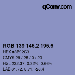 カラーコード: RGB 139 146.2 195.6 | qconv.com