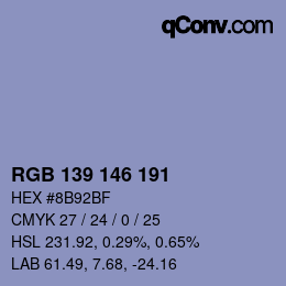 Color code: RGB 139 146 191 | qconv.com