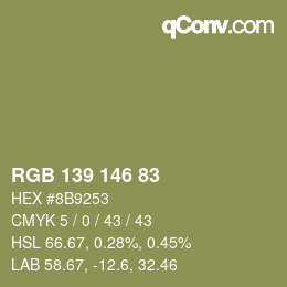 Farbcode: RGB 139 146 83 | qconv.com