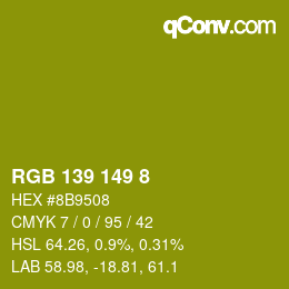 Color code: RGB 139 149 8 | qconv.com