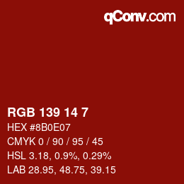 Color code: RGB 139 14 7 | qconv.com