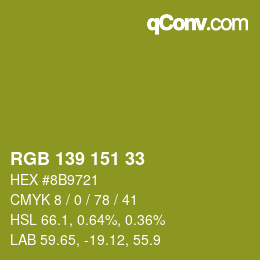 Farbcode: RGB 139 151 33 | qconv.com