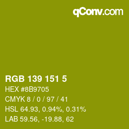 Color code: RGB 139 151 5 | qconv.com