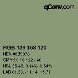 Farbcode: RGB 139 153 120 | qconv.com