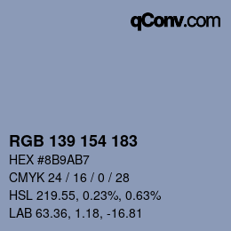 Código de color: RGB 139 154 183 | qconv.com