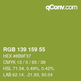 Farbcode: RGB 139 159 55 | qconv.com