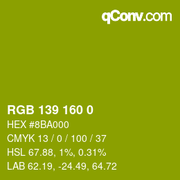 Color code: RGB 139 160 0 | qconv.com