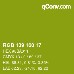 Color code: RGB 139 160 17 | qconv.com