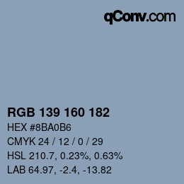 Código de color: RGB 139 160 182 | qconv.com