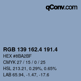 カラーコード: RGB 139 162.4 191.4 | qconv.com