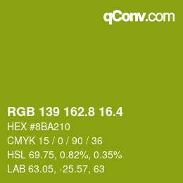 カラーコード: RGB 139 162.8 16.4 | qconv.com