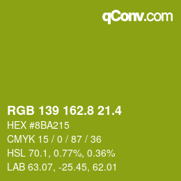 カラーコード: RGB 139 162.8 21.4 | qconv.com