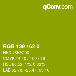 Color code: RGB 139 162 0 | qconv.com