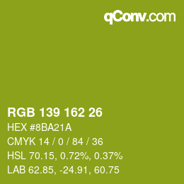 Color code: RGB 139 162 26 | qconv.com