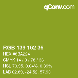 Color code: RGB 139 162 36 | qconv.com