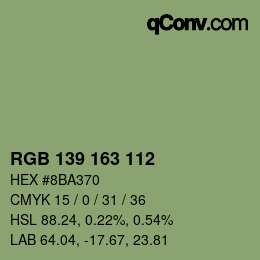 Farbcode: RGB 139 163 112 | qconv.com