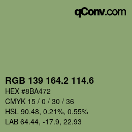 カラーコード: RGB 139 164.2 114.6 | qconv.com