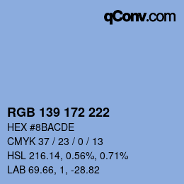 Color code: RGB 139 172 222 | qconv.com