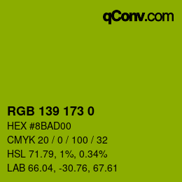 Color code: RGB 139 173 0 | qconv.com