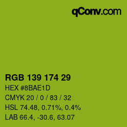 Color code: RGB 139 174 29 | qconv.com