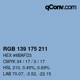 Color code: RGB 139 175 211 | qconv.com