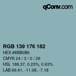 Farbcode: RGB 139 176 182 | qconv.com