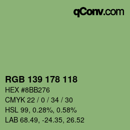 Farbcode: RGB 139 178 118 | qconv.com