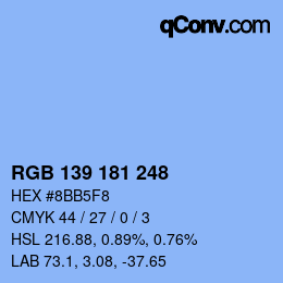 Color code: RGB 139 181 248 | qconv.com