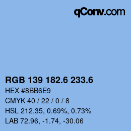 カラーコード: RGB 139 182.6 233.6 | qconv.com