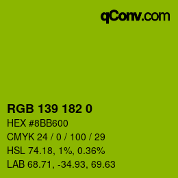 Código de color: RGB 139 182 0 | qconv.com