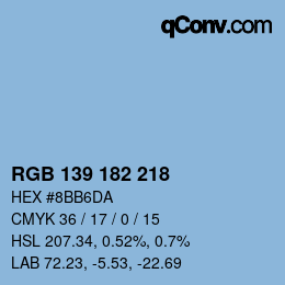 Color code: RGB 139 182 218 | qconv.com