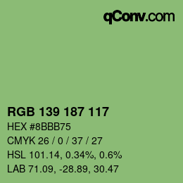 Código de color: RGB 139 187 117 | qconv.com