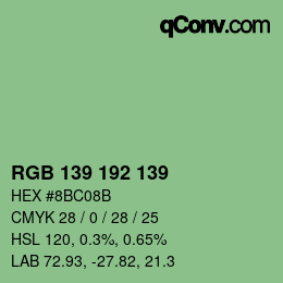Color code: RGB 139 192 139 | qconv.com