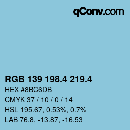 カラーコード: RGB 139 198.4 219.4 | qconv.com