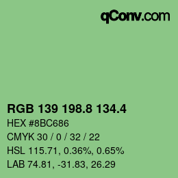 カラーコード: RGB 139 198.8 134.4 | qconv.com