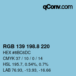 Color code: RGB 139 198.8 220 | qconv.com