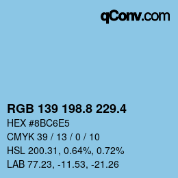 カラーコード: RGB 139 198.8 229.4 | qconv.com