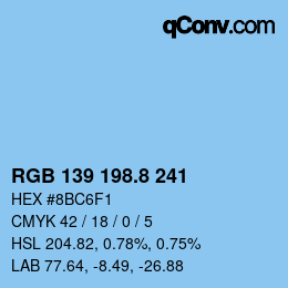 Color code: RGB 139 198.8 241 | qconv.com